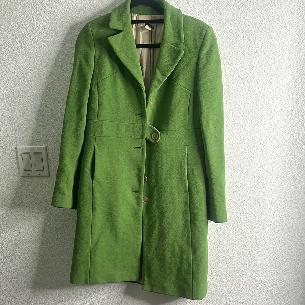 J crew vintage Green wool Women's Coat size 6 - Picture 3 of 13